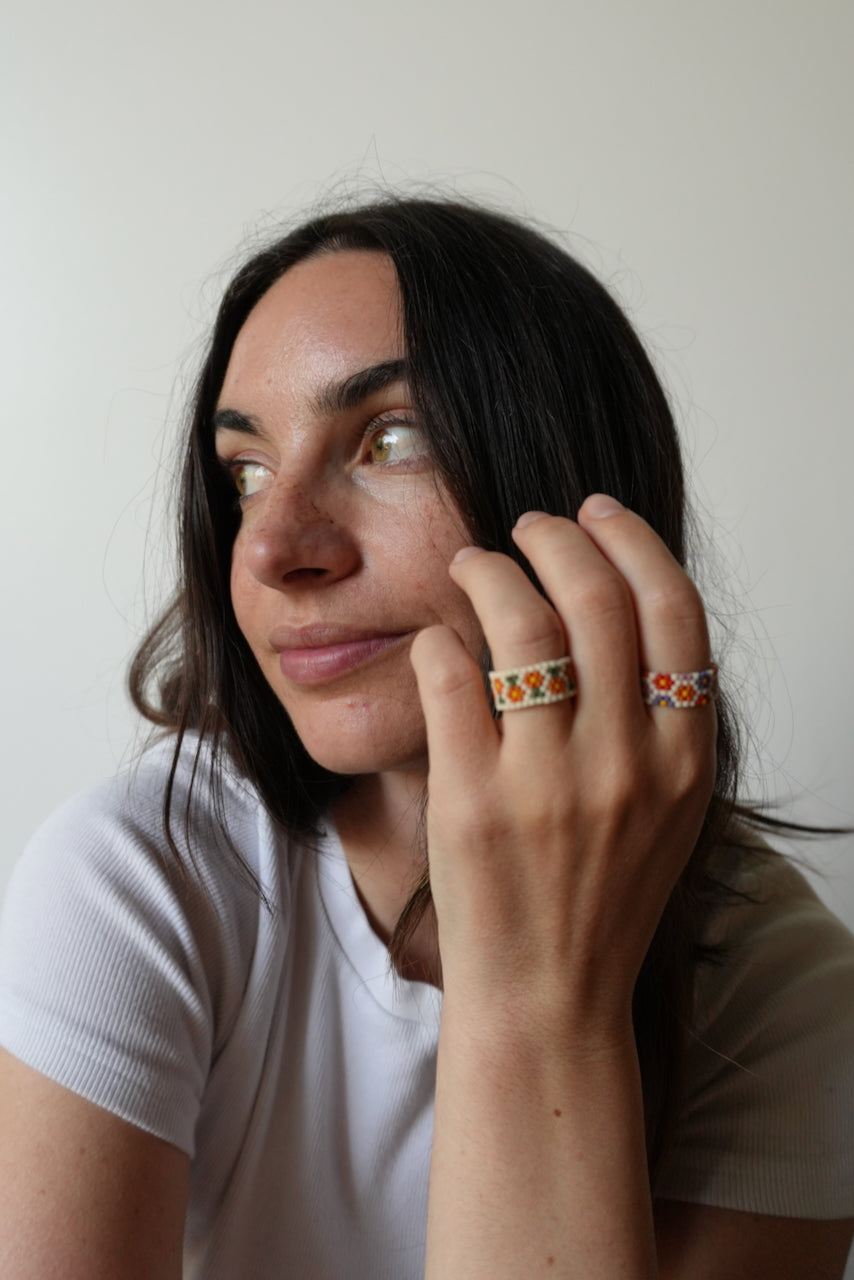 DIY woven glass bead ring kits