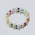 chunky pearl ring with gemstones