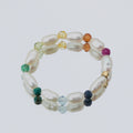 rice pearl ring with gemstones
