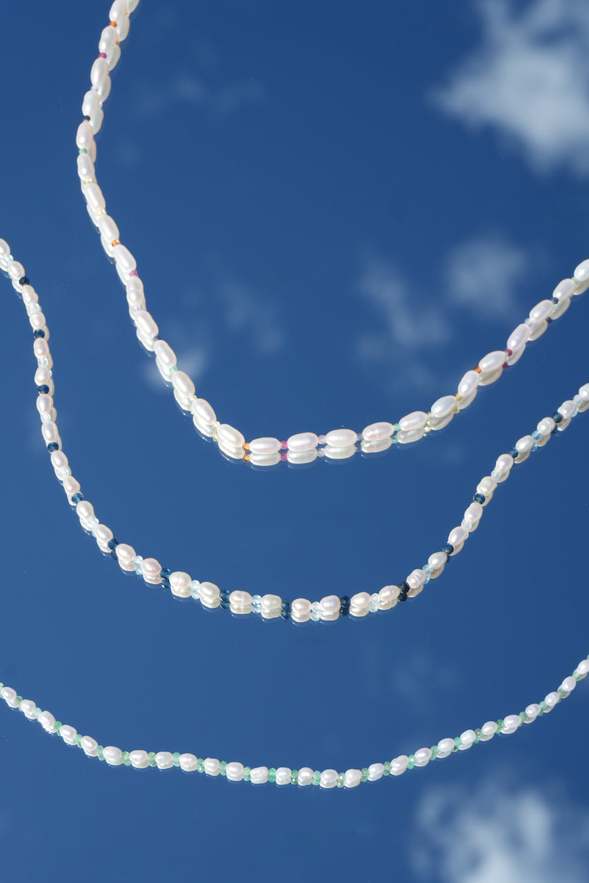 freshwater pearl & gems necklace