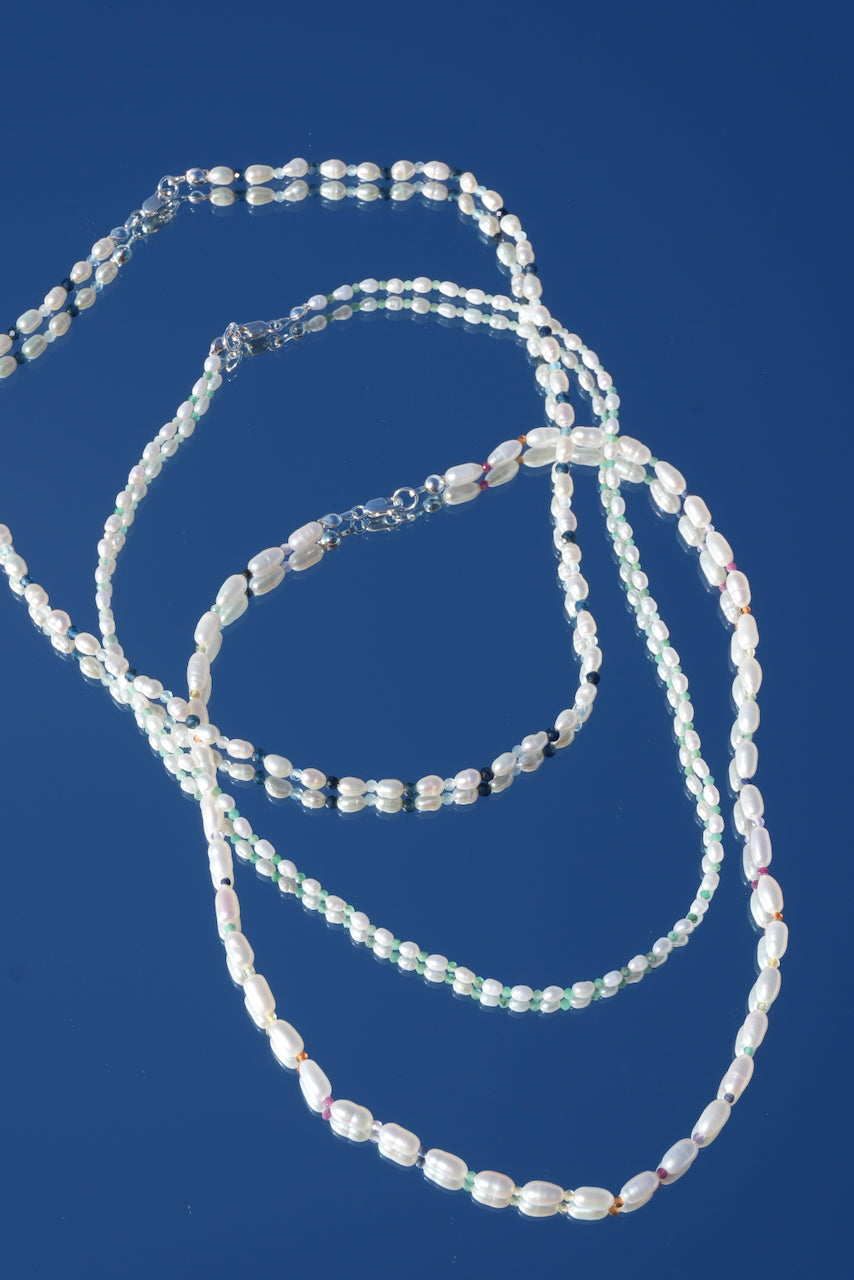 freshwater pearl & gems necklace
