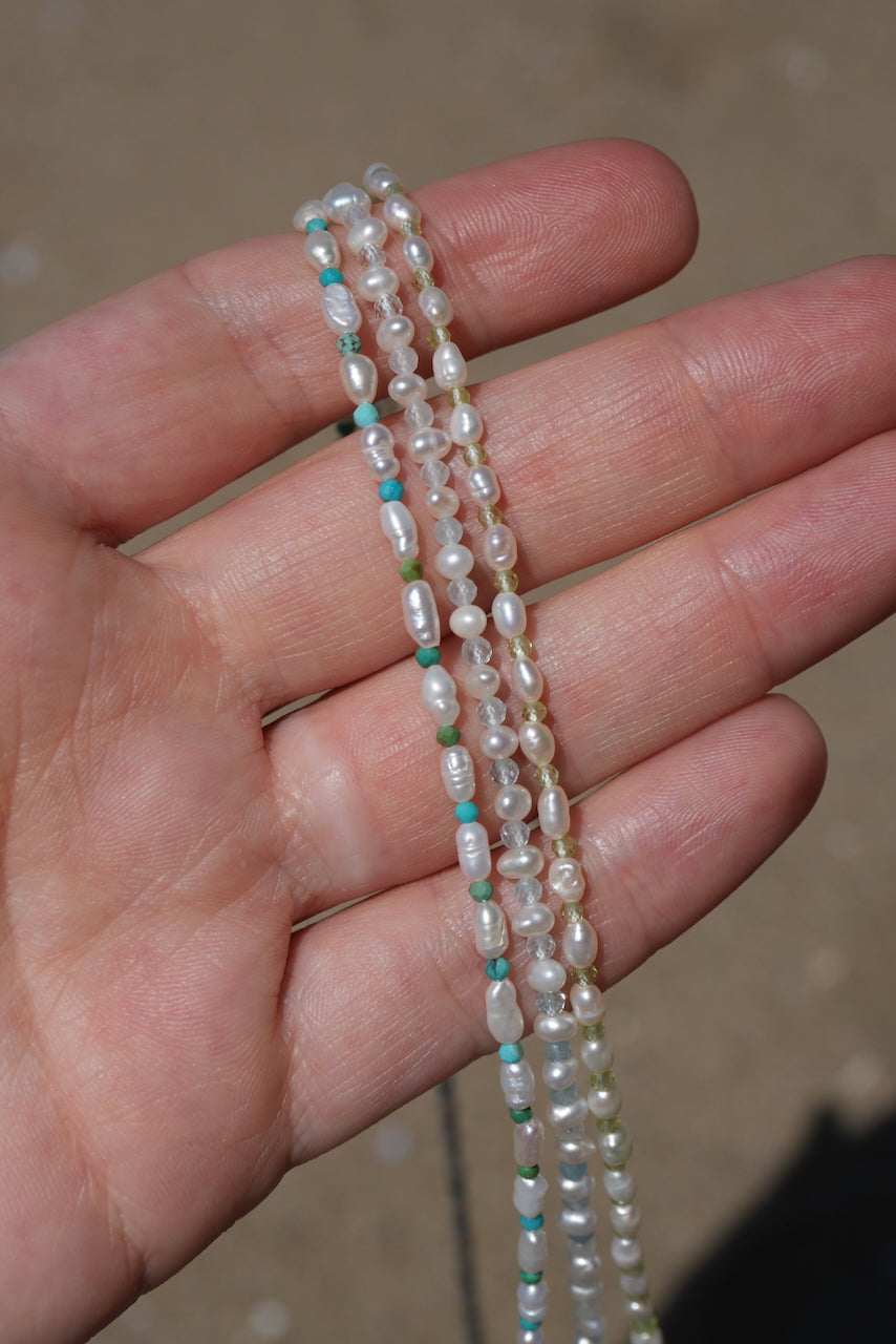 freshwater pearl & gemstone necklace