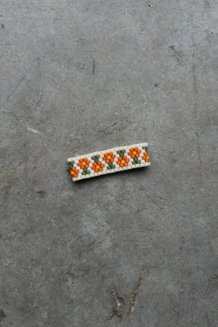 orange folk flowers woven glass bead ring kit