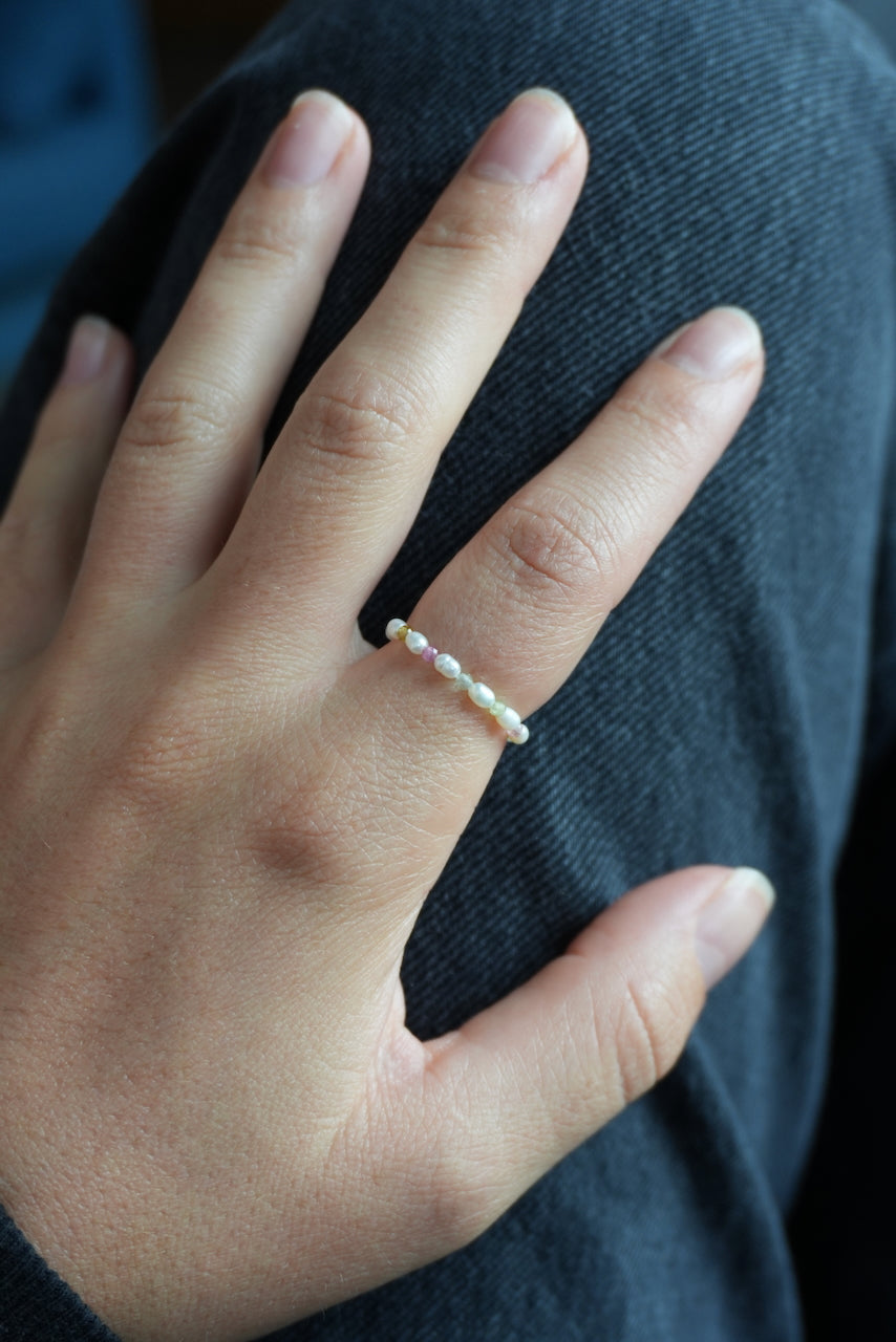 pearl & tourmaline ring